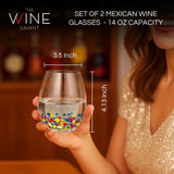 Large Stemless Wine Glasses – Set of 2-14oz