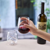 Khen Unbreakable Aerating Stemless Wine Glasses - Set of 2-13 oz Clear Glass