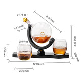 Middle Earth Decanter Set with Gold Ring 