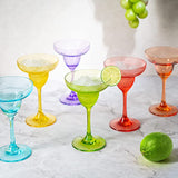 The Wine Savant Hand Blown Colorful Margarita (Set of 6)