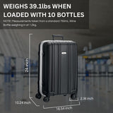 Wine Bottle Suitcase Aluminum | Holds 12 Standard 750 ML Bottles | Universal Airplane Luggage Case, TSA Approved Wheeled Bag For Professionals & Consumers, Gift For Wine Lovers, Connoisseurs (26 IN)