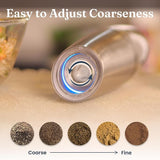 Battery Operated Salt & Pepper Grinder with LED Light, Silver