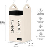 Dual Hamper Door Hanging Bag with Space-Saving Compartments, Beige