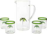 Palm Tree Pitcher & 4 Glasses Set Decanter, 9 oz