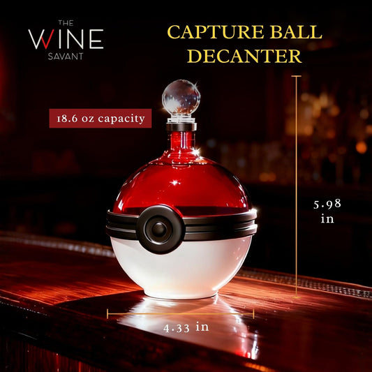 Monster Trainer Capture Sphere Whiskey, Wine Decanter Red White Glass Liquor Bottle 18.6oz