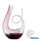 Art Series Swirl Wine Decanter – Hand Blown, Lead-Free Glass with Wide Base for Aeration – Elegant U-Shaped Design with Spill-Reducing Spout – Holds 33.8 oz – Modern Display for Red Wine Lovers