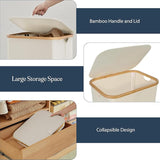 Fine Living 85L Slim Laundry Hamper with Lid & Handles, Ivory