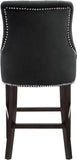 Oxford Velvet Contemporary Stool Set - Elegant Black Upholstered Design for Stylish Seating