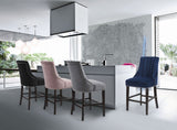 Oxford Velvet Contemporary Stool Set - Elegant Black Upholstered Design for Stylish Seating