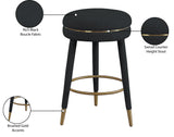 Coral Contemporary Swivel Counter Stool with Luxurious Boucle Fabric and Elegant Gold Accents