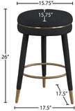 Coral Contemporary Swivel Counter Stool with Luxurious Boucle Fabric and Elegant Gold Accents