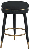 Coral Contemporary Swivel Counter Stool with Luxurious Boucle Fabric and Elegant Gold Accents