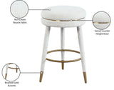Coral Contemporary Swivel Counter Stool with Luxurious Boucle Fabric and Elegant Gold Accents