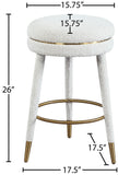 Coral Contemporary Swivel Counter Stool with Luxurious Boucle Fabric and Elegant Gold Accents