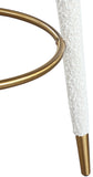 Coral Contemporary Swivel Counter Stool with Luxurious Boucle Fabric and Elegant Gold Accents