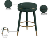 Coral Contemporary Swivel Counter Stool with Luxurious Boucle Fabric and Elegant Gold Accents