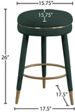 Coral Contemporary Swivel Counter Stool with Luxurious Boucle Fabric and Elegant Gold Accents