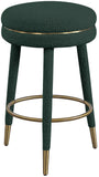 Coral Contemporary Swivel Counter Stool with Luxurious Boucle Fabric and Elegant Gold Accents