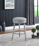 Coral Contemporary Swivel Counter Stool with Luxurious Boucle Fabric and Elegant Gold Accents