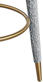 Coral Contemporary Swivel Counter Stool with Luxurious Boucle Fabric and Elegant Gold Accents