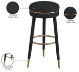 Coral Contemporary Swivel Bar Stool with Luxurious Boucle Upholstery and Elegant Gold Accents