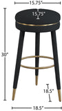 Coral Contemporary Swivel Bar Stool with Luxurious Boucle Upholstery and Elegant Gold Accents