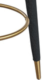 Coral Contemporary Swivel Bar Stool with Luxurious Boucle Upholstery and Elegant Gold Accents