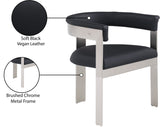 Romeo Dining Chairs Set of 2 - Contemporary Vegan Leather with Chrome Frame for Stylish Comfort