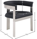 Romeo Dining Chairs Set of 2 - Contemporary Vegan Leather with Chrome Frame for Stylish Comfort