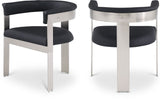 Romeo Dining Chairs Set of 2 - Contemporary Vegan Leather with Chrome Frame for Stylish Comfort