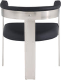 Romeo Dining Chairs Set of 2 - Contemporary Vegan Leather with Chrome Frame for Stylish Comfort