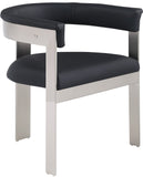 Romeo Dining Chairs Set of 2 - Contemporary Vegan Leather with Chrome Frame for Stylish Comfort