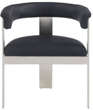 Romeo Dining Chairs Set of 2 - Contemporary Vegan Leather with Chrome Frame for Stylish Comfort