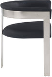 Romeo Dining Chairs Set of 2 - Contemporary Vegan Leather with Chrome Frame for Stylish Comfort