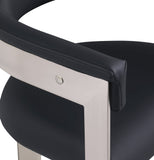 Romeo Dining Chairs Set of 2 - Contemporary Vegan Leather with Chrome Frame for Stylish Comfort