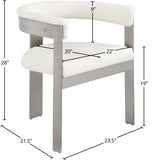 Romeo Dining Chairs Set of 2 - Contemporary Vegan Leather with Chrome Frame for Stylish Comfort