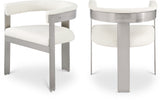 Romeo Dining Chairs Set of 2 - Contemporary Vegan Leather with Chrome Frame for Stylish Comfort