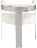 Romeo Dining Chairs Set of 2 - Contemporary Vegan Leather with Chrome Frame for Stylish Comfort