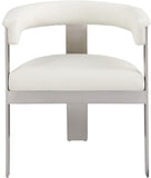 Romeo Dining Chairs Set of 2 - Contemporary Vegan Leather with Chrome Frame for Stylish Comfort