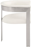 Romeo Dining Chairs Set of 2 - Contemporary Vegan Leather with Chrome Frame for Stylish Comfort