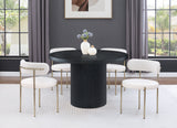 Belinda Dining Table - Stylish Round Solid Wood Design with Fluted Base for Contemporary Spaces