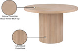 Belinda Dining Table - Stylish Round Solid Wood Design with Fluted Base for Contemporary Spaces