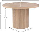 Belinda Dining Table - Stylish Round Solid Wood Design with Fluted Base for Contemporary Spaces