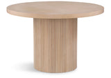 Belinda Dining Table - Stylish Round Solid Wood Design with Fluted Base for Contemporary Spaces