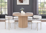 Belinda Dining Table - Stylish Round Solid Wood Design with Fluted Base for Contemporary Spaces
