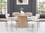 Belinda Dining Table - Stylish Round Solid Wood Design with Fluted Base for Contemporary Spaces