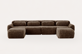 MELLOW 149" 4-Seater Sofa with 2 Ottomans