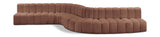 Arc - Faux Leather 8 Piece Curved Modular Sofa
