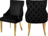 Tuft Luxurious Contemporary Dining Chair Set - Stunning Design with Gold Accents for Your Home