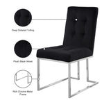 Alexis Contemporary Dining Chair Set - Plush Upholstered Seating with Chrome Base for Modern Homes